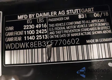 2019 Mercedes-Benz C 300 4Matic from USA, damaged, VIN WDDWK8EB3KF770602